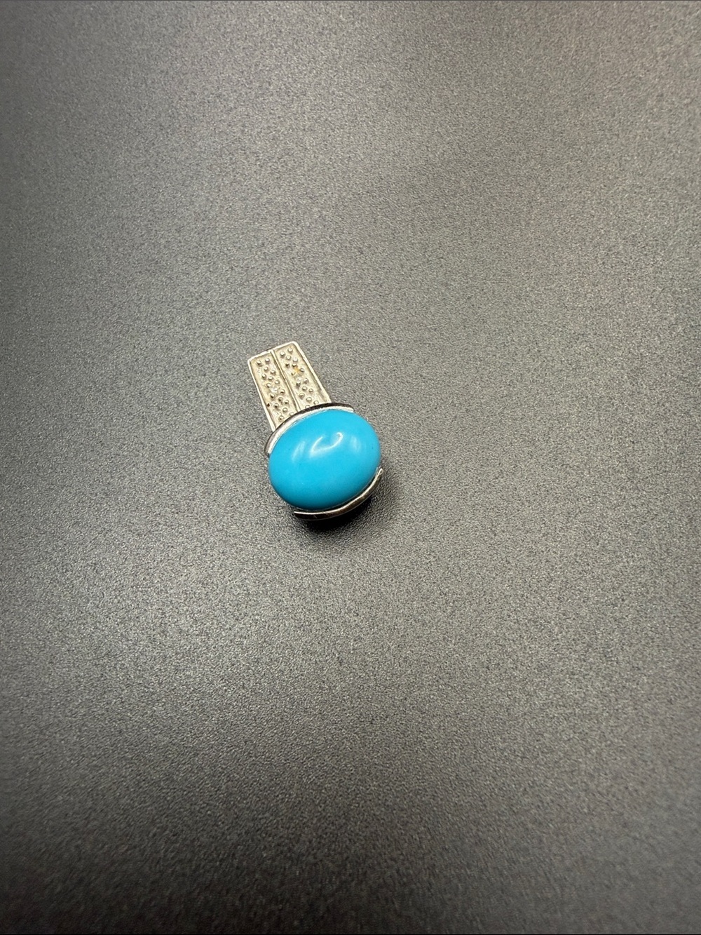 Sterling Silver Turquoise Cabochon Pendant - Blue